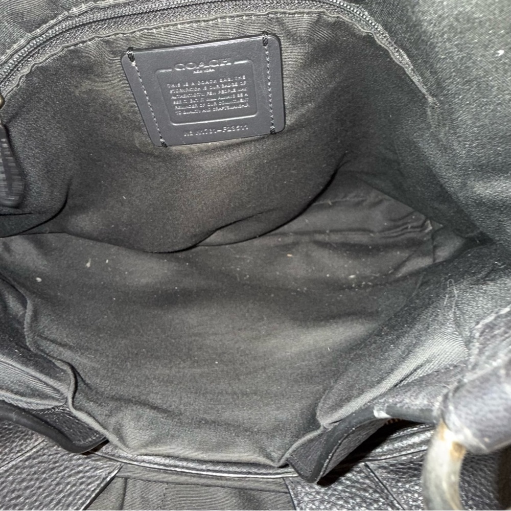 Coach Lexy Black Pebbled Leather Purse Shoulder Bag Hobo Tote F23511 - Picture 13 of 15